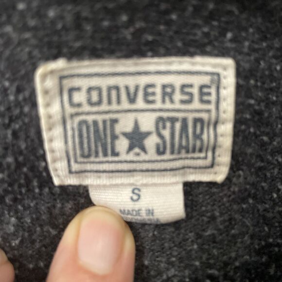 Converse One Star Sweater Women S Gray Cowl Neck Long Sleeve Tunic Ribbed Knit - Picture 5 of 8